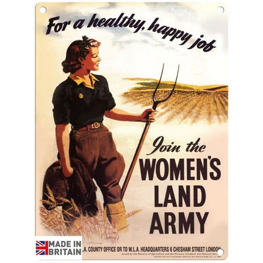 Scarthingwell Vintage Women's Land Army Sign Metal Wall Mounted - 45cm