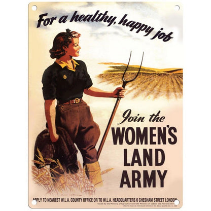 Scarthingwell Vintage Women's Land Army Sign Metal Wall Mounted - 60cm