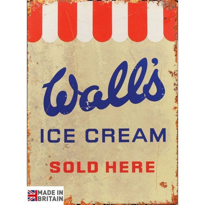 Scarthingwell Wall's Ice Cream Sign Metal Wall Mounted - 45cm