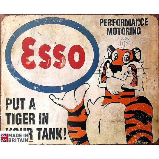 Scarthingwell Esso Tiger Sign Metal Wall Mounted - 45cm