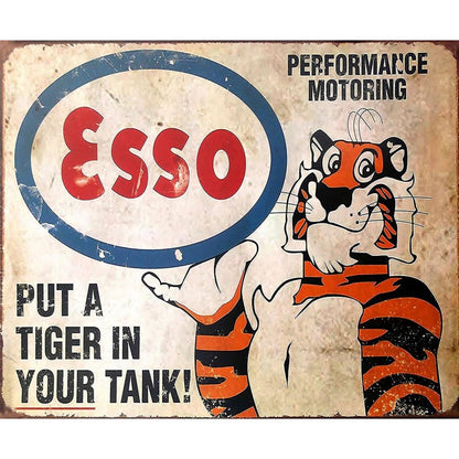 Scarthingwell Esso Tiger Sign Metal Wall Mounted - 60cm