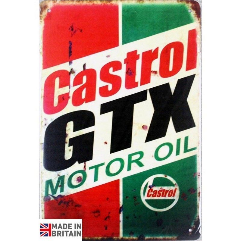 Scarthingwell Castrol Gtx Motor Oil Sign Metal Wall Mounted - 45cm