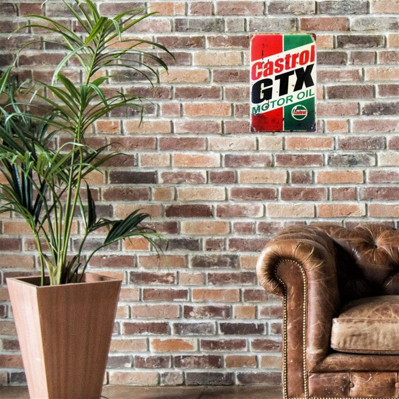 Scarthingwell Castrol Gtx Motor Oil Sign Metal Wall Mounted - 45cm