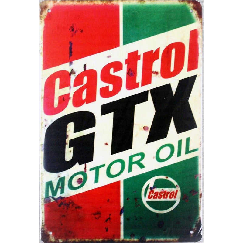 Scarthingwell Castrol Gtx Motor Oil Sign Metal Wall Mounted - 45cm