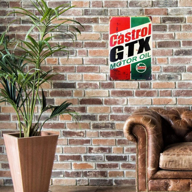 Scarthingwell Castrol Gtx Motor Oil Sign Metal Wall Mounted - 60cm