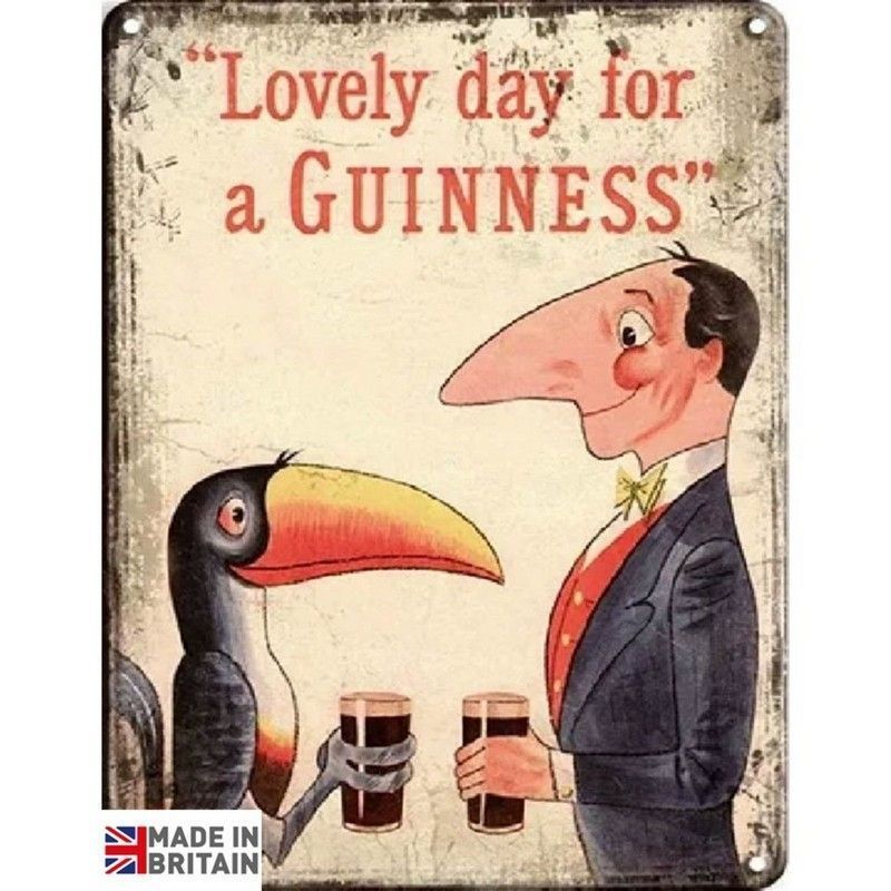 Scarthingwell Lovely Day For A Guinness Sign Metal Wall Mounted - 45cm