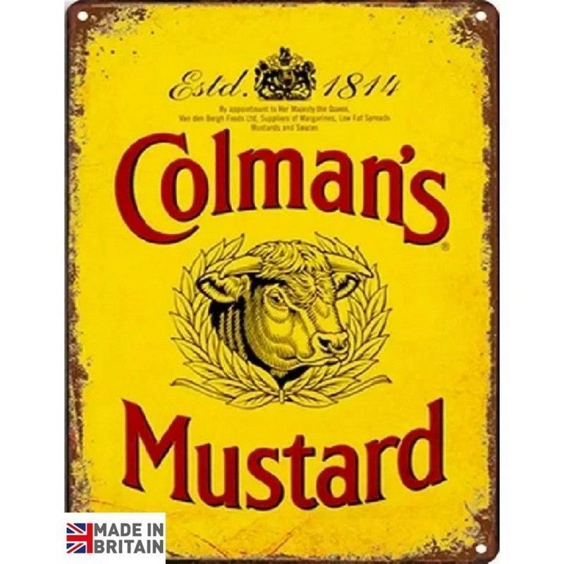 Scarthingwell Colman's Mustard Sign Metal Wall Mounted - 45cm