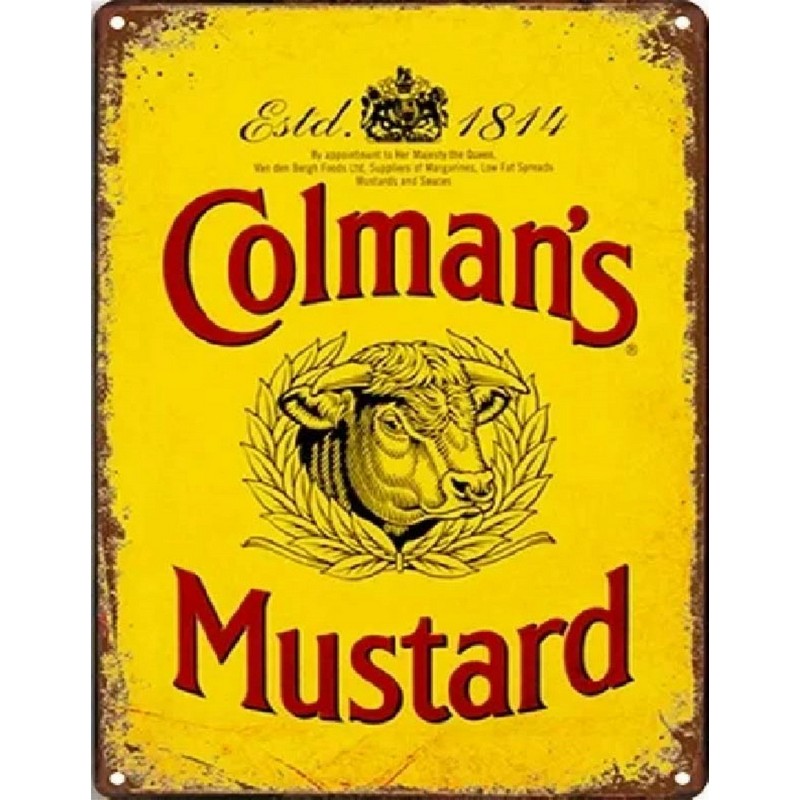 Scarthingwell Colman's Mustard Sign Metal Wall Mounted - 45cm