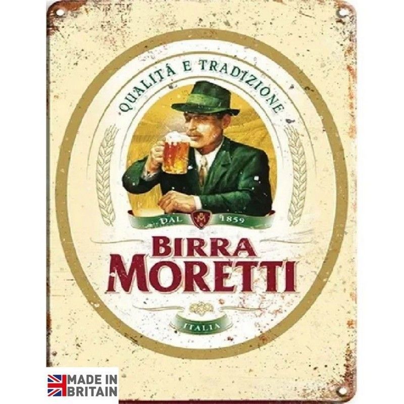 Scarthingwell Birra Moretti Sign Metal Wall Mounted - 45cm