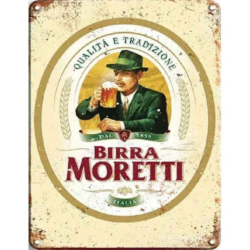 Scarthingwell Birra Moretti Sign Metal Wall Mounted - 45cm