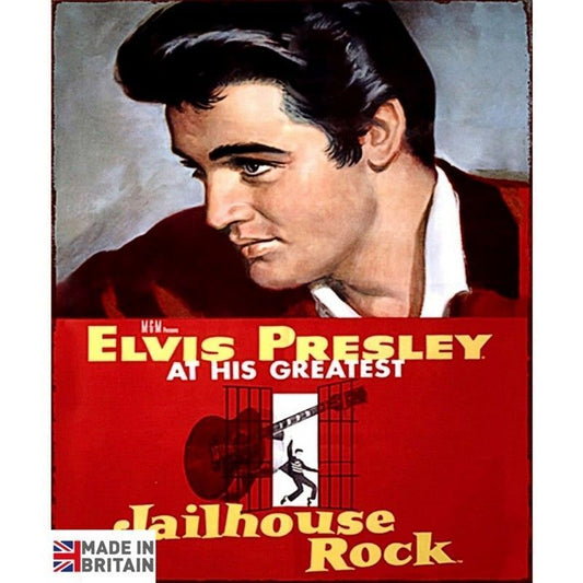 Scarthingwell Elvis Jailhouse Rock Sign Metal Wall Mounted - 45cm