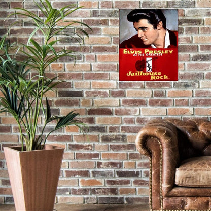 Scarthingwell Elvis Jailhouse Rock Sign Metal Wall Mounted - 60cm