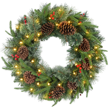 Pinecones & Berries Wreath Christmas Decoration - 60cm