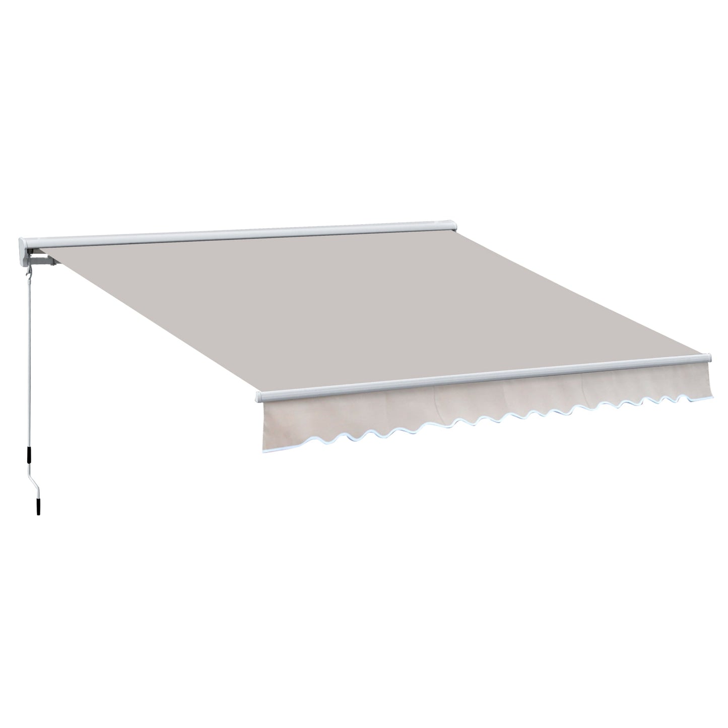 2.95Lx2.5M Retractable Manual/Electric Awning-Cream White/White