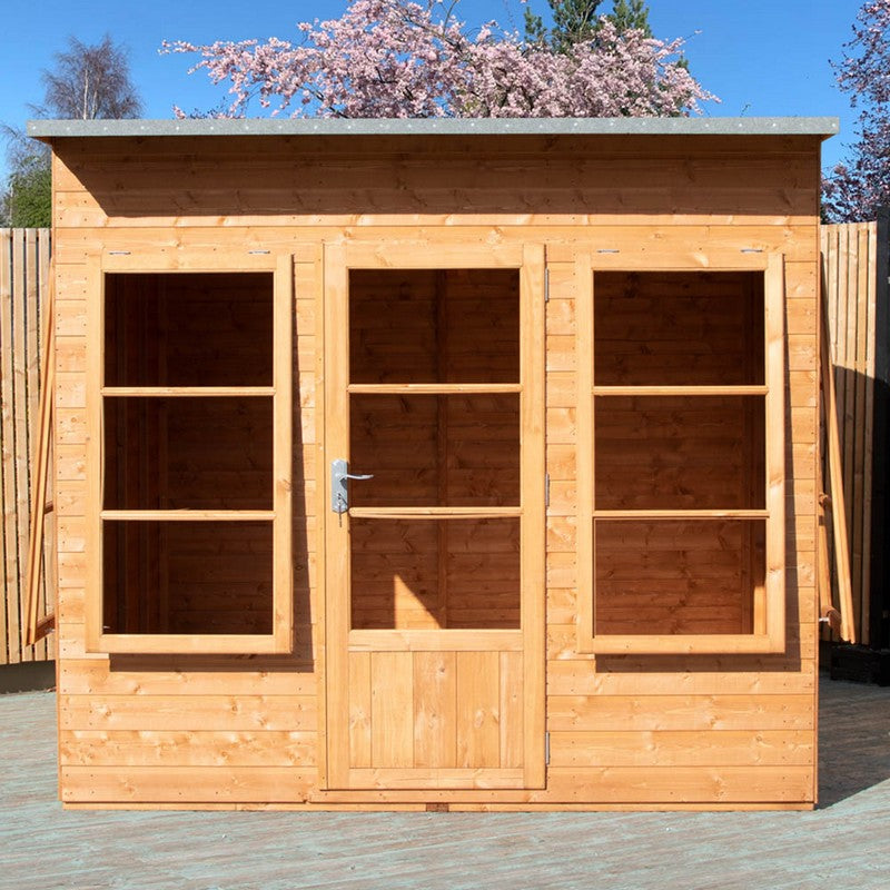 Shire Orchid 7' 10" x 7' 10" Curved Summerhouse - Premium Dip Treated Shiplap