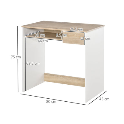 Compact Computer Table with Keyboard Tray Drawer Study Office Working Writing Desk