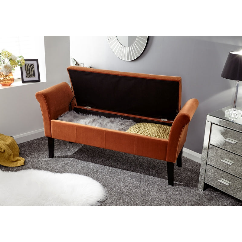 Osborne Bench Wood & Fabric Brown