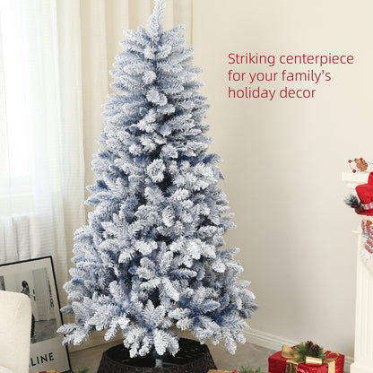 5ft Christmas Tree Artificial - White Frosted Green  450 Tips