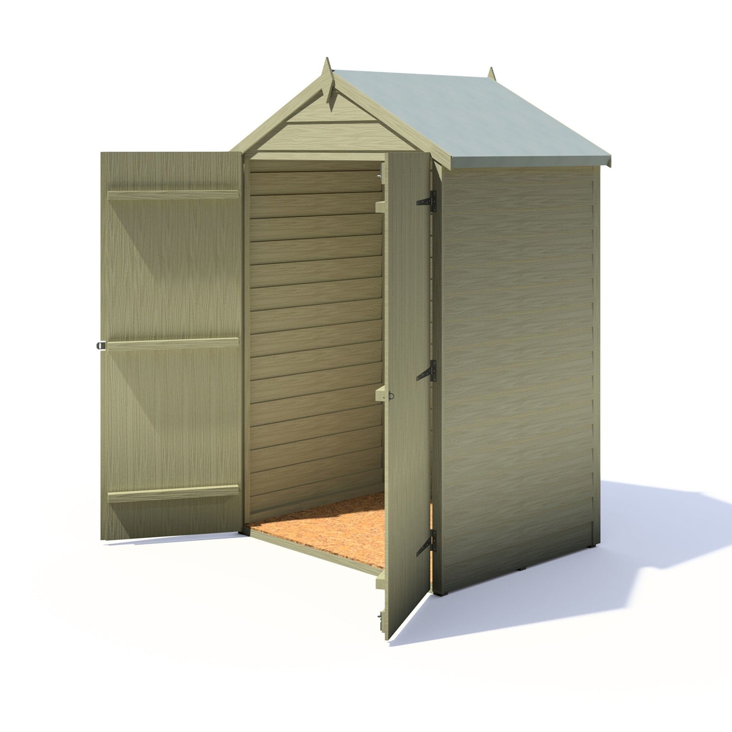 Shire Ashworth 4' 4" x 3' 3" Apex Shed - Premium Pressure Treated Overlap