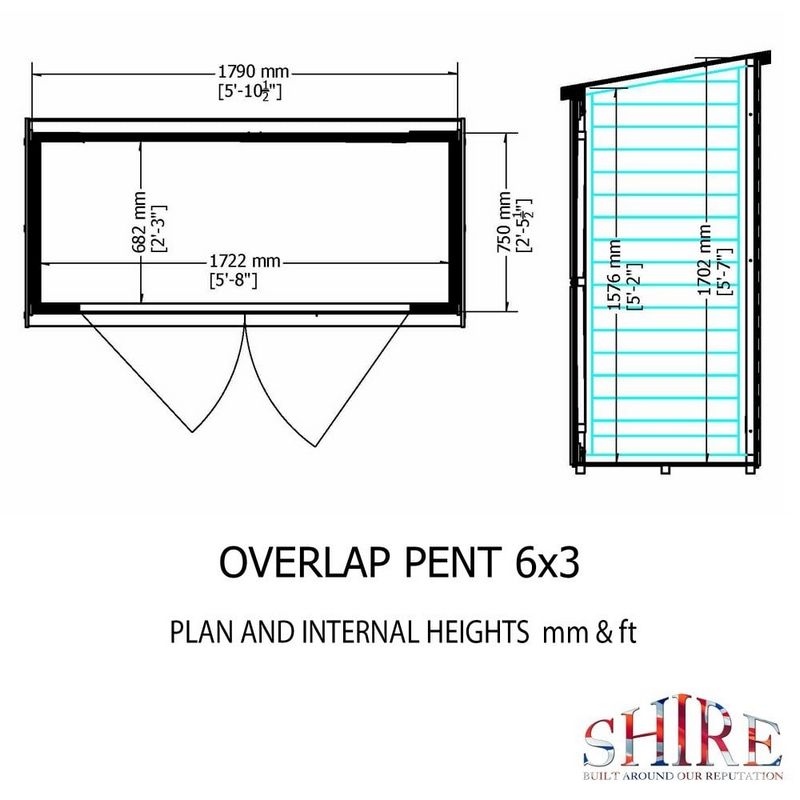 Shire Shire Ashworth 5' 11" x 2' 10" Apex Shed - Premium Pressure Treated Tongue & Groove