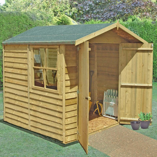 Shire Shire Ashworth 6' 11" x 7' 8" Flat Shed - Premium Pressure Treated Overlap