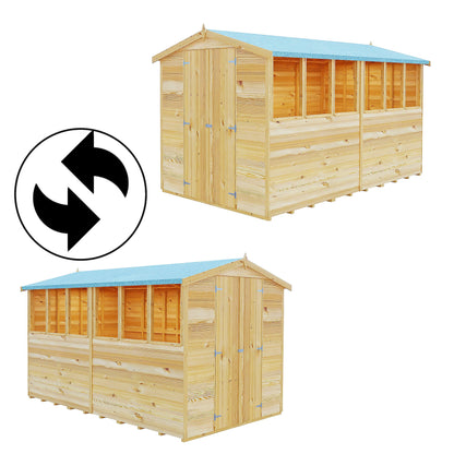 Shire Ashworth 6' 7" x 9' 10" Apex Shed - Budget Dip Treated Overlap