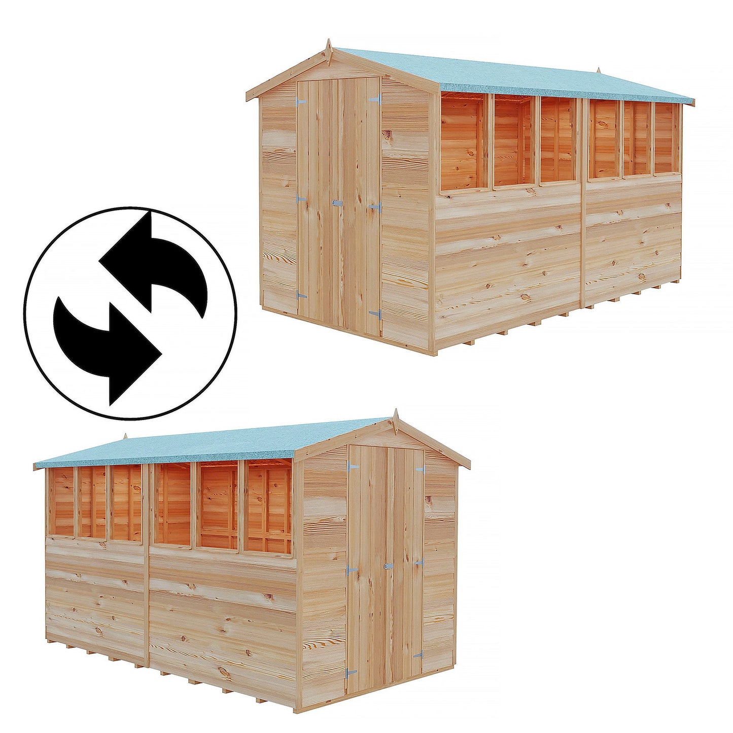 Shire Ashworth 8' 4" x 10' 3" Apex Shed - Budget Dip Treated Overlap