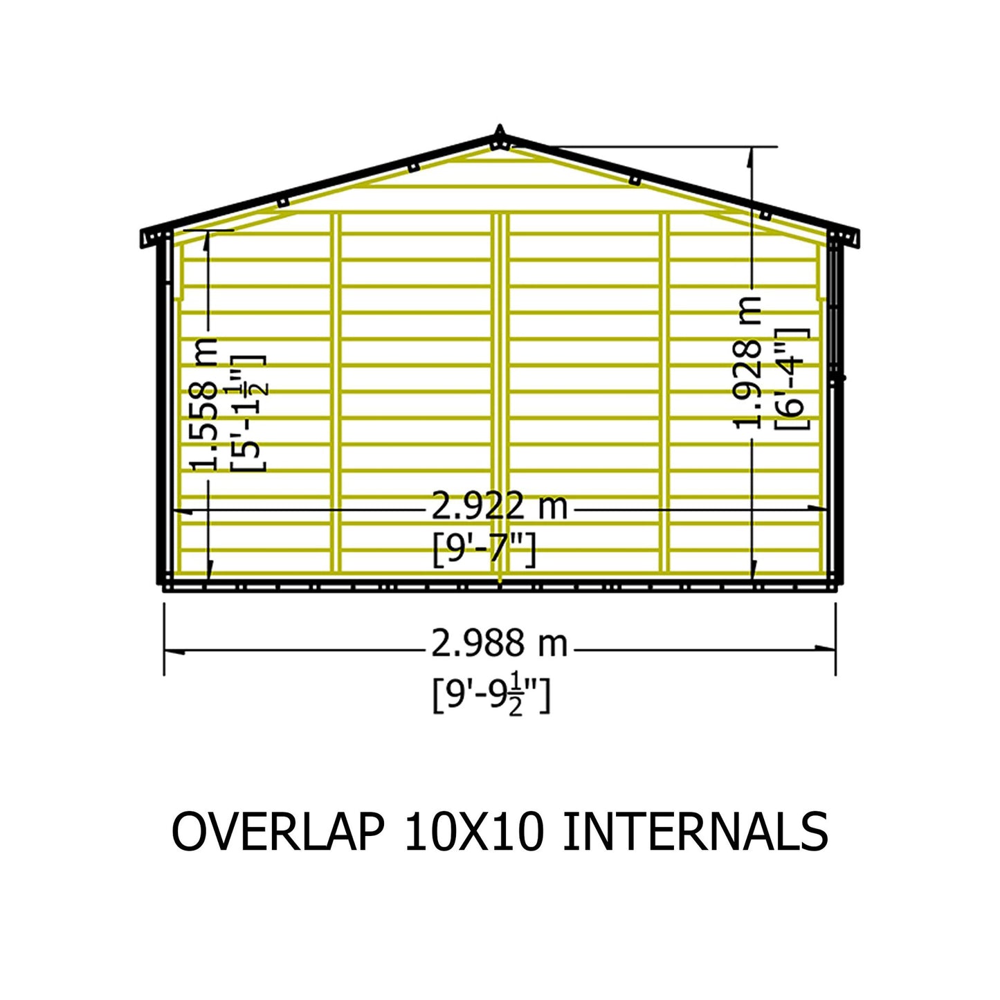 Shire Ashworth 9' 10" x 9' 10" Apex Shed - Premium Dip Treated Overlap