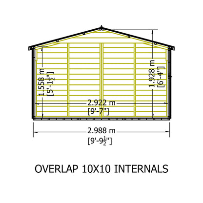 Shire Ashworth 9' 10" x 9' 10" Apex Shed - Premium Dip Treated Overlap