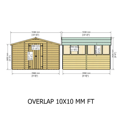 Shire Ashworth 9' 10" x 9' 10" Apex Shed - Premium Dip Treated Overlap