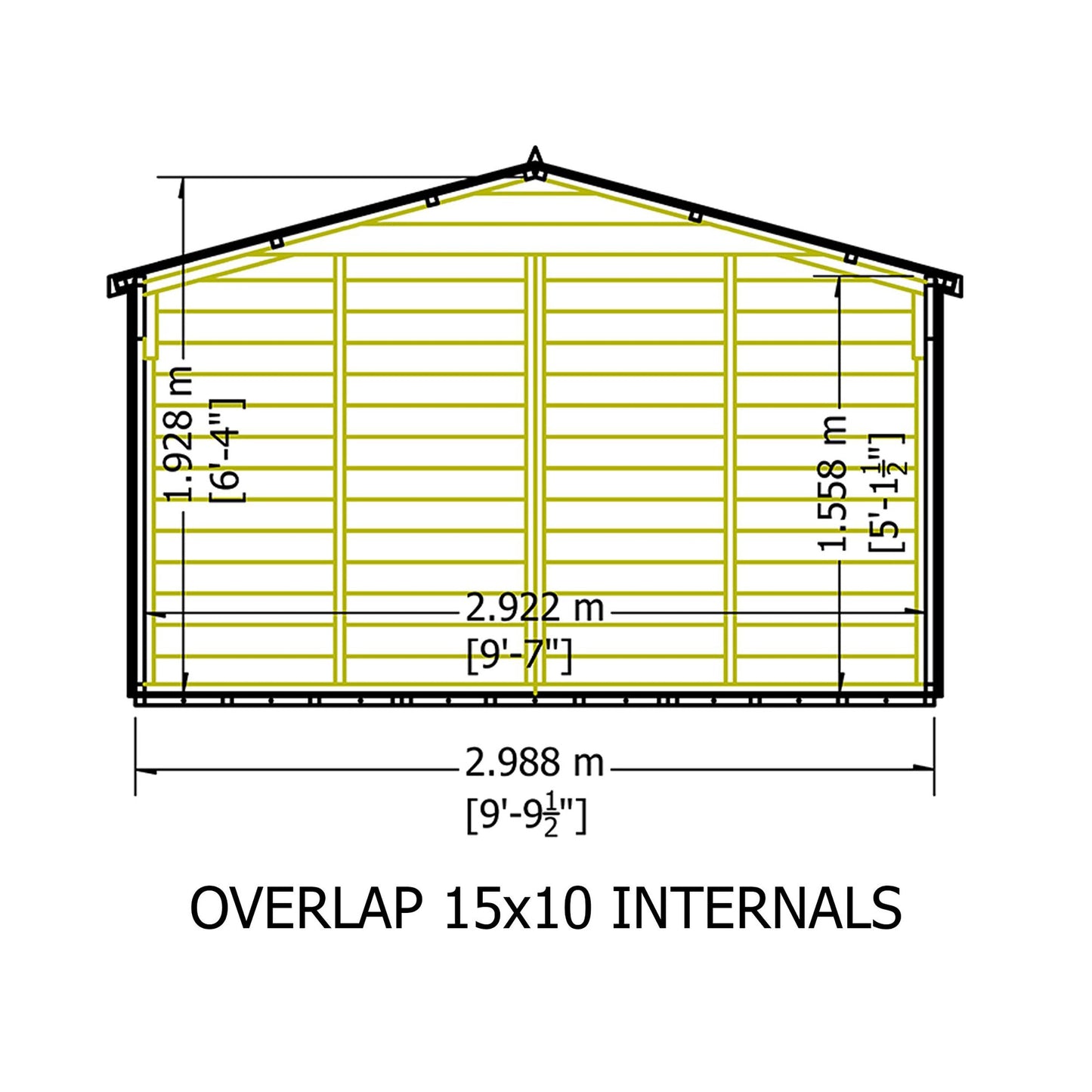 Shire Ashworth 10' 3" x 15' 4" Apex Shed - Premium Dip Treated Overlap