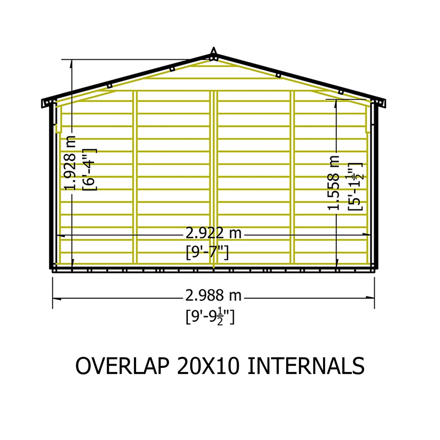 Shire Ashworth 10' 3" x 20' 4" Apex Shed - Premium Dip Treated Overlap