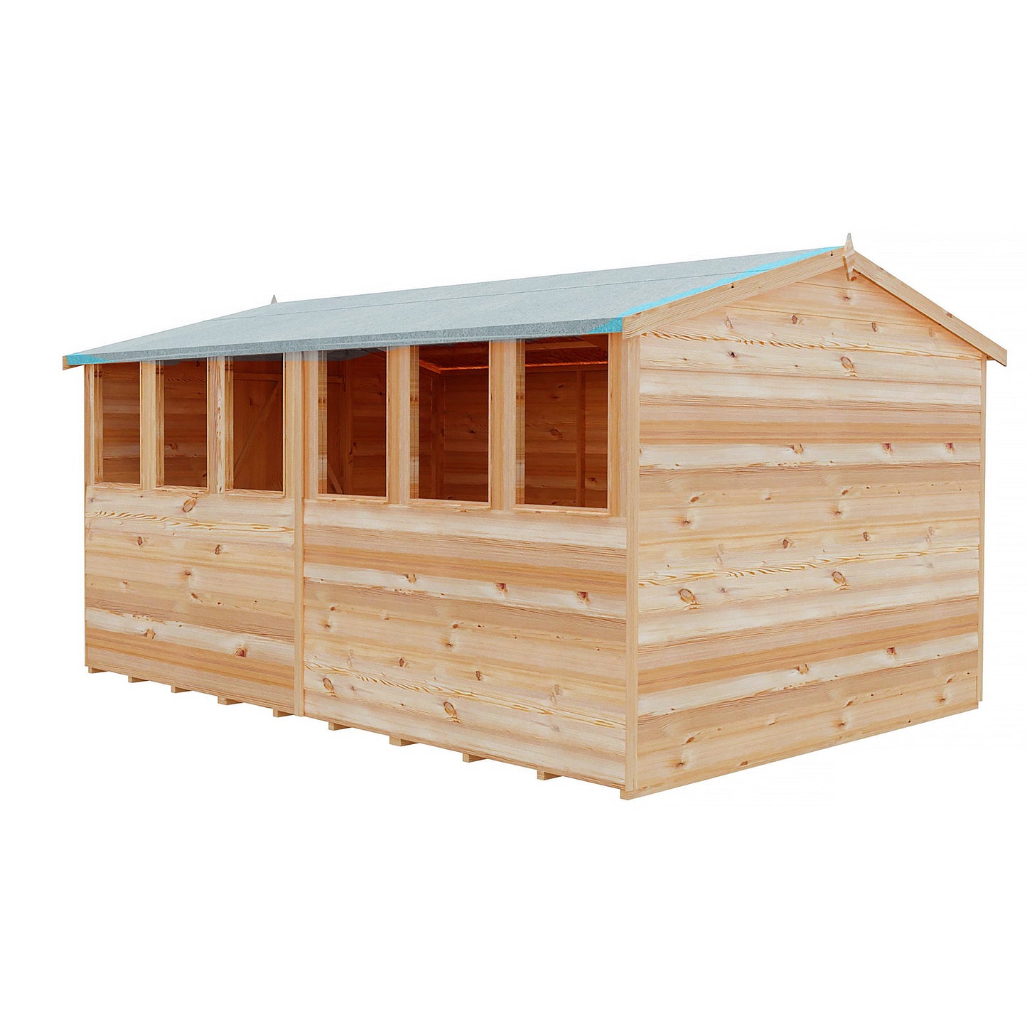 Shire Ashworth 8' 5" x 11' 9" Apex Shed - Budget Dip Treated Overlap