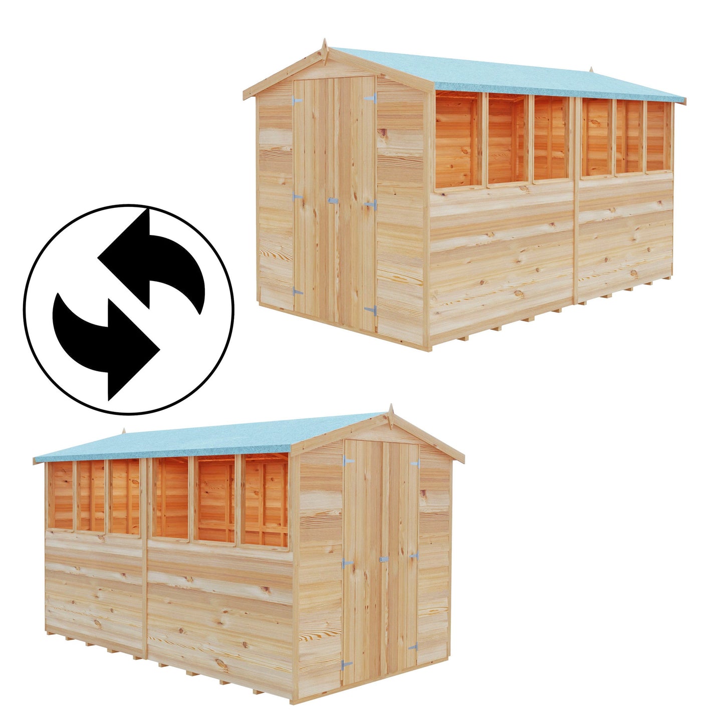 Shire Ashworth 8' 5" x 11' 9" Apex Shed - Budget Dip Treated Overlap