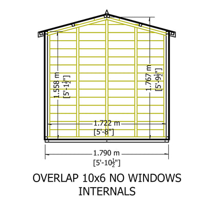 Shire Value 6' 7" x 9' 10" Apex Shed - Premium Coated Overlap