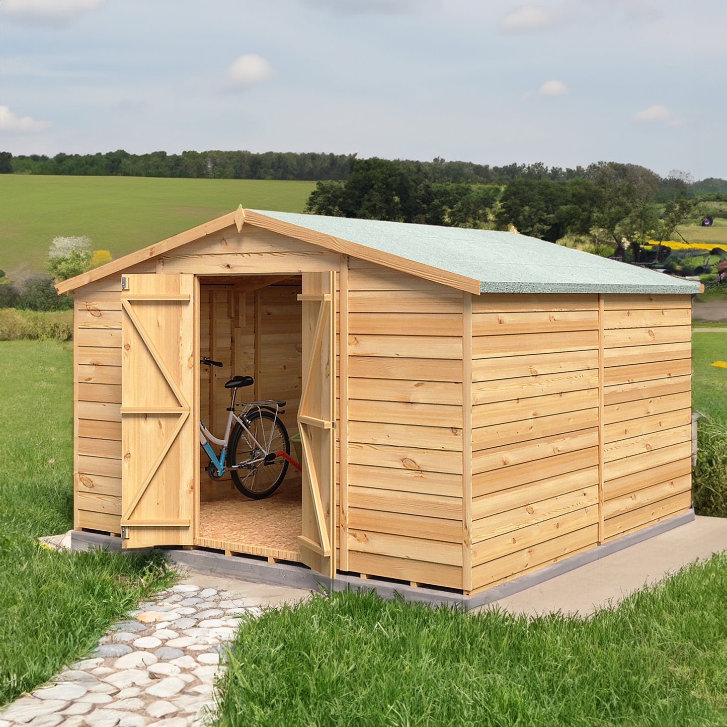 Shire Value 6' 7" x 9' 10" Apex Shed - Premium Coated Overlap