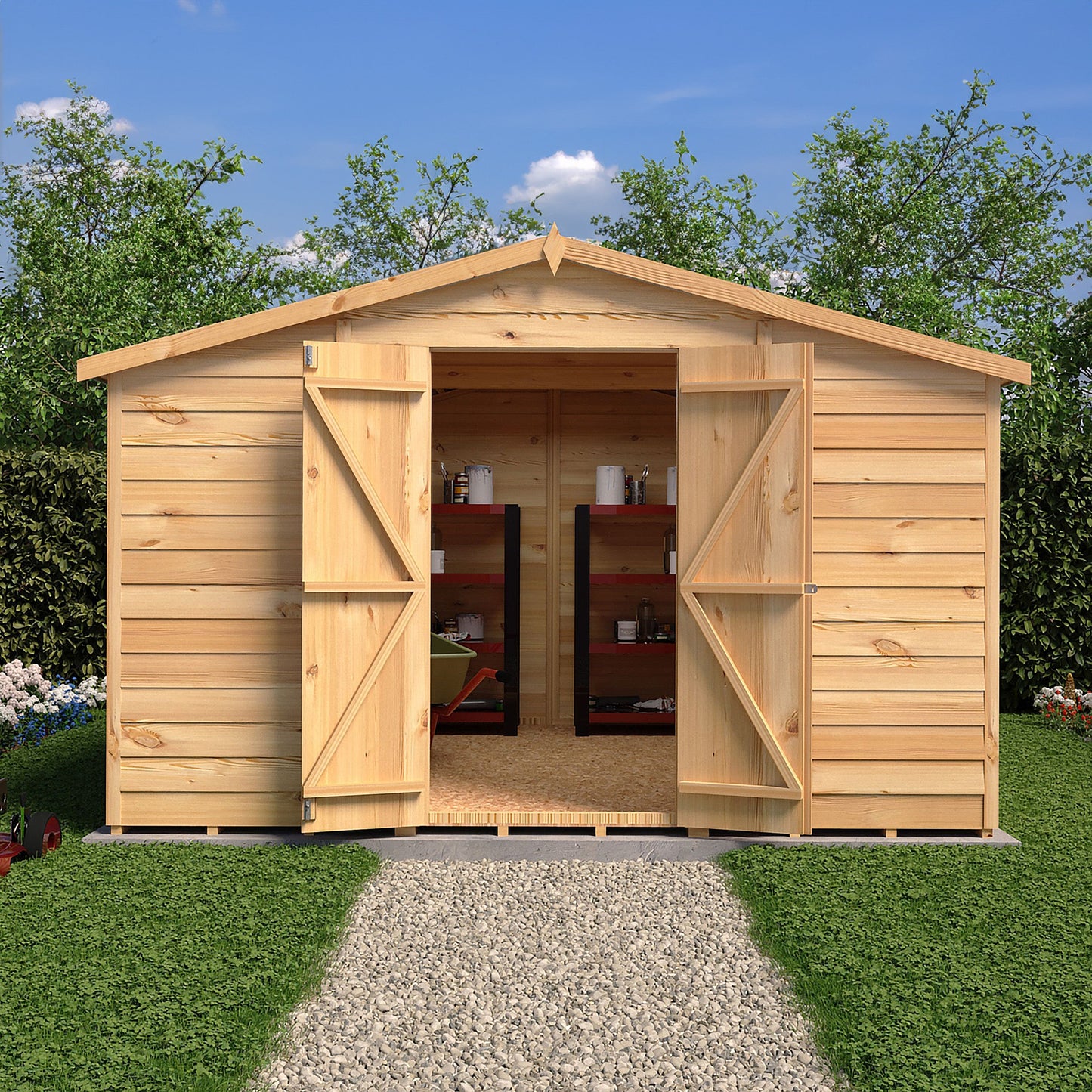 Shire Value 6' 7" x 9' 10" Apex Shed - Premium Coated Overlap