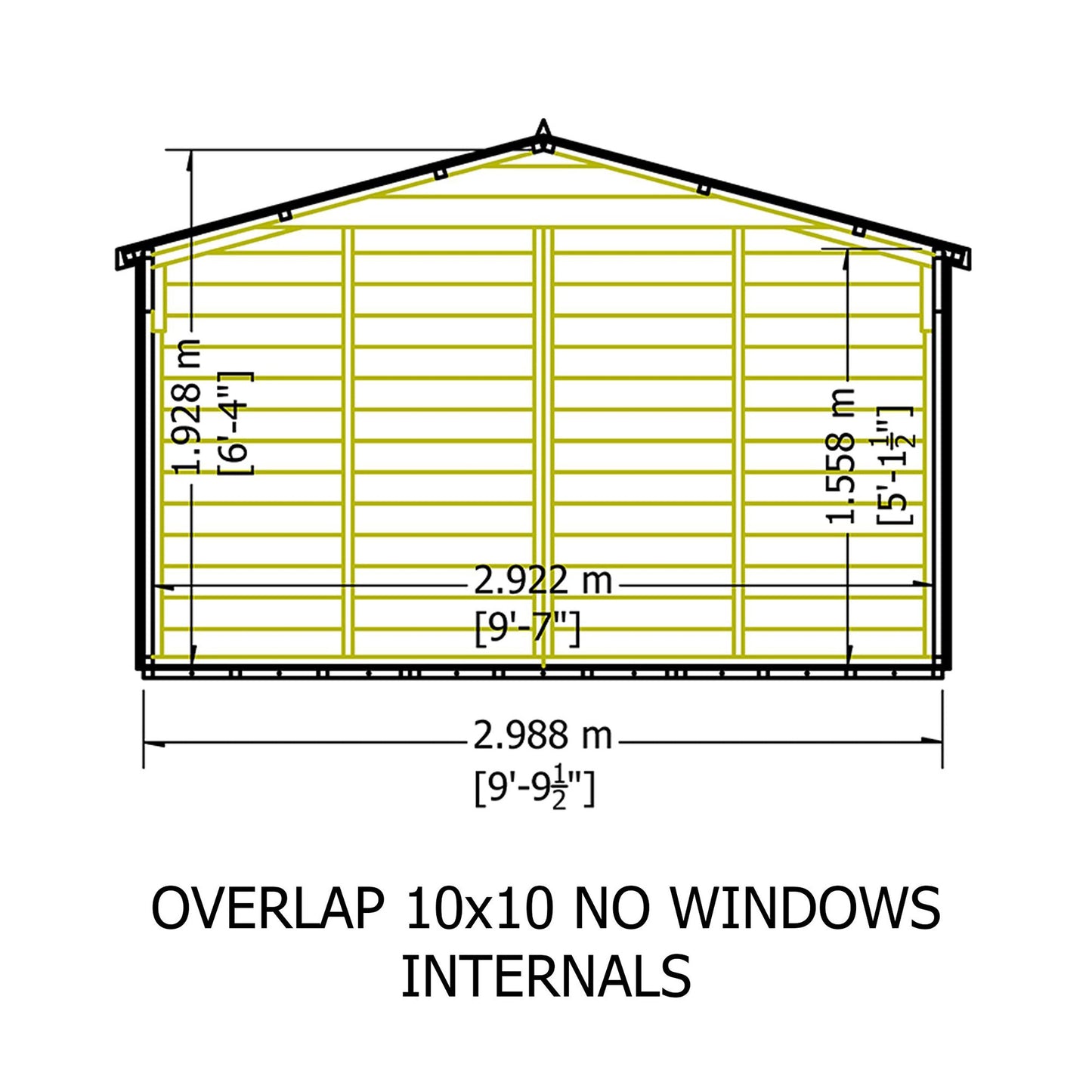 Shire Value 6' 7" x 9' 10" Apex Shed - Premium Coated Overlap