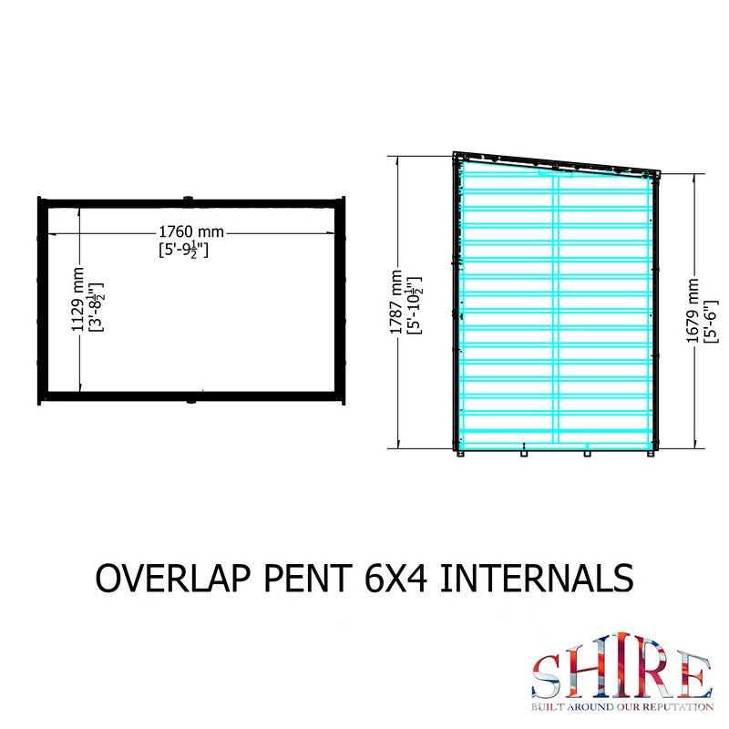 Shire Shire Value 6' 1" x 4' Apex Shed - Premium Coated Overlap