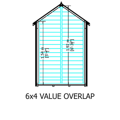 Shire Canterbury 4' 5" x 6' 3" Apex Shed - Premium Pressure Treated Overlap