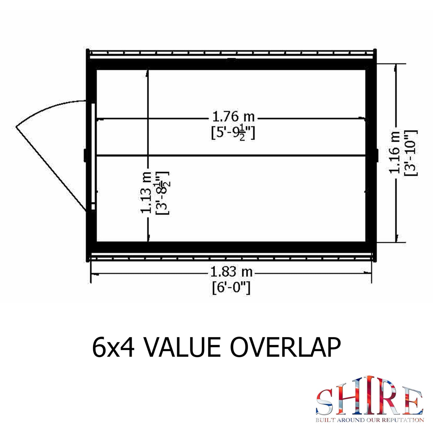 Shire Canterbury 4' 5" x 6' 3" Apex Shed - Premium Pressure Treated Overlap