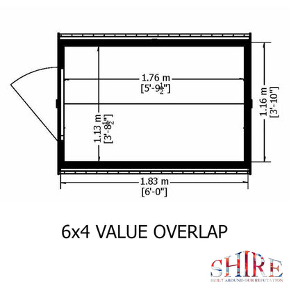 Shire Canterbury 4' 5" x 6' 3" Apex Shed - Premium Pressure Treated Overlap