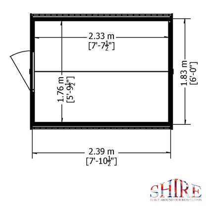 Shire Canterbury 6' 5" x 8' 1" Apex Shed - Classic Dip Treated Overlap