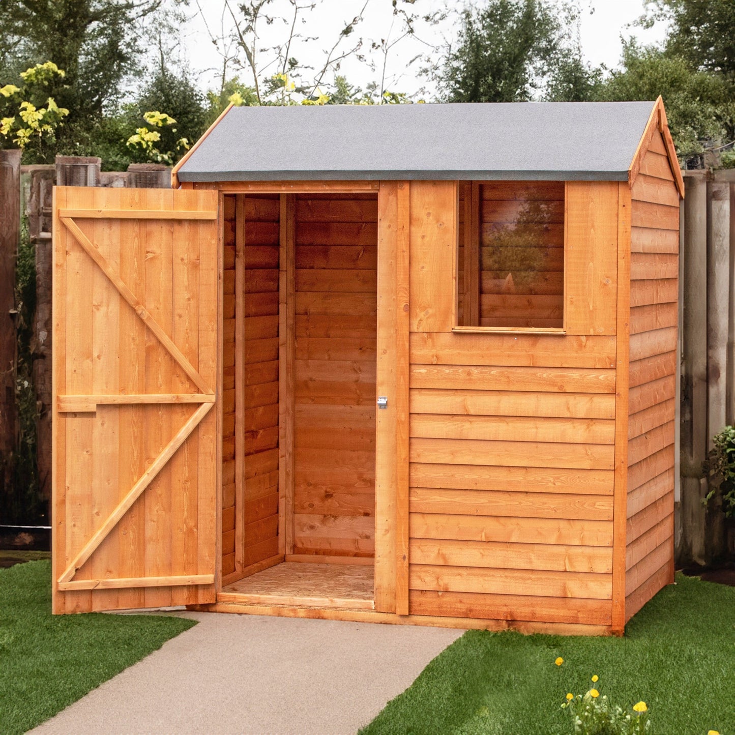 Shire Ashworth 6' 2" x 4' 4" Reverse Apex Shed - Premium Pressure Treated Overlap