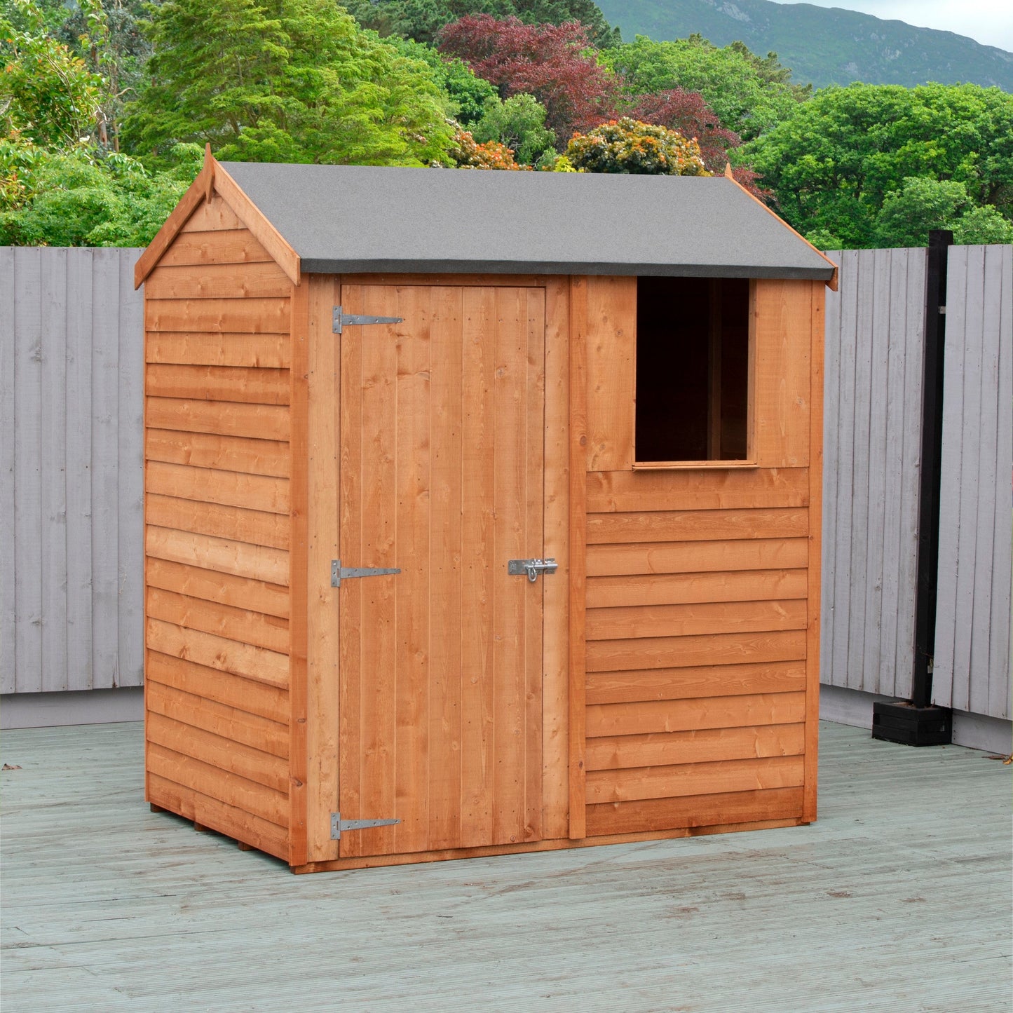 Shire Ashworth 6' 2" x 4' 4" Reverse Apex Shed - Premium Pressure Treated Overlap