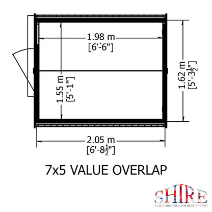 Shire Wiltshire 5' 11" x 6' 11" Apex Shed - Classic Dip Treated Overlap