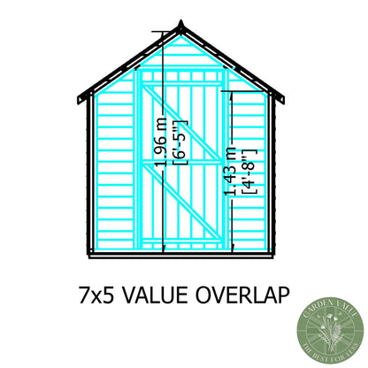 Shire Wiltshire 5' 11" x 6' 11" Apex Shed - Classic Dip Treated Overlap