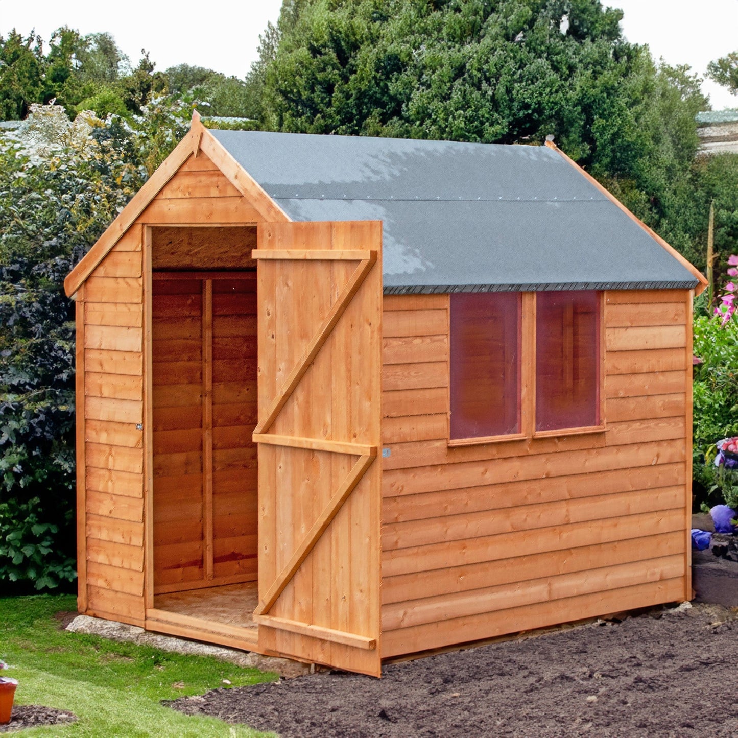 Shire Cambridge 5' 9" x 6' 11" Apex Shed - Budget Dip Treated Overlap