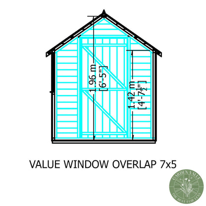 Shire Cambridge 5' 9" x 6' 11" Apex Shed - Budget Dip Treated Overlap