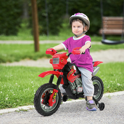 6V Children's PP Electric Ride-On Motorbike with Effects Red